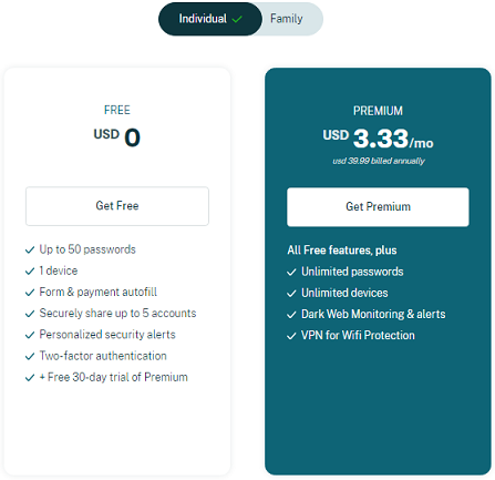 Dashlane Individual Plan