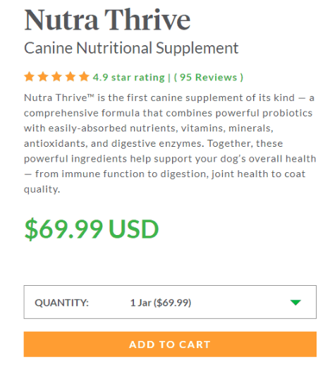 Nutra Thrive Pricing